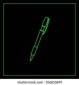 Vector ballpoint pen line icon