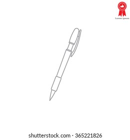 Vector ballpoint pen line icon