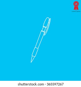 Vector ballpoint pen line icon