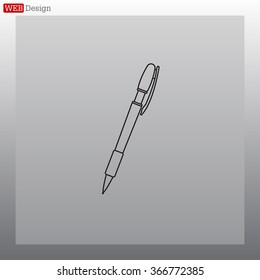 Vector ballpoint pen line icon