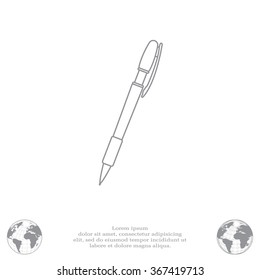 Vector ballpoint pen line icon
