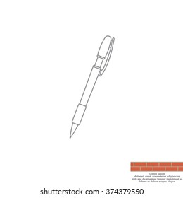 Vector ballpoint pen line icon
