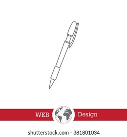 Vector ballpoint pen line icon
