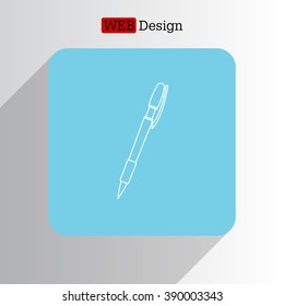 Vector ballpoint pen line icon