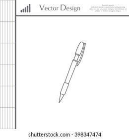 Vector ballpoint pen line icon
