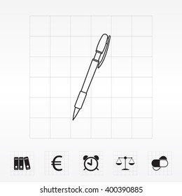 Vector ballpoint pen line icon