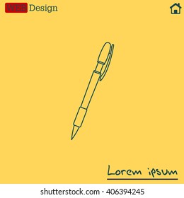 Vector ballpoint pen line icon