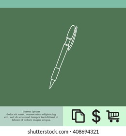 Vector ballpoint pen line icon