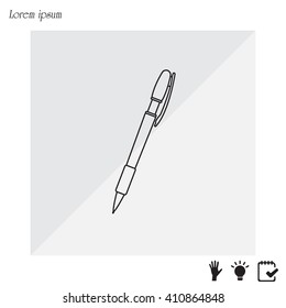 Vector ballpoint pen line icon