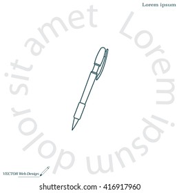 Vector ballpoint pen line icon

