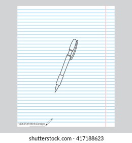 Vector ballpoint pen line icon
