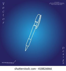 Vector ballpoint pen line icon