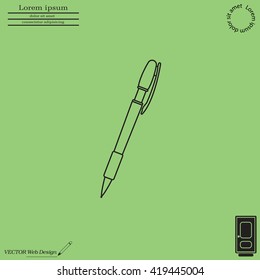 Vector ballpoint pen line icon
