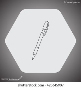 Vector ballpoint pen line icon