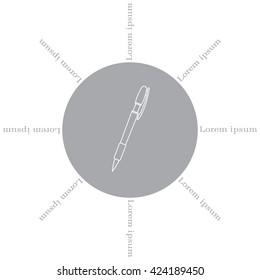 Vector ballpoint pen line icon