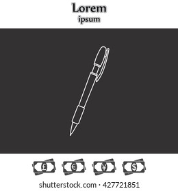 Vector ballpoint pen line icon