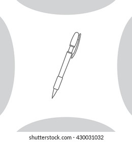 Vector ballpoint pen line icon
