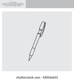 Vector ballpoint pen line icon
