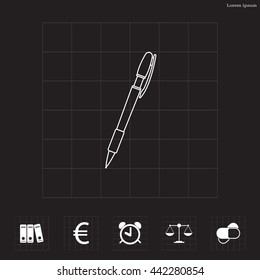 Vector ballpoint pen line icon
