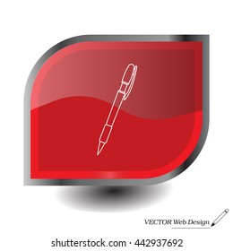Vector ballpoint pen line icon