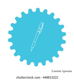 Vector ballpoint pen line icon