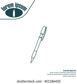 Vector ballpoint pen line icon
