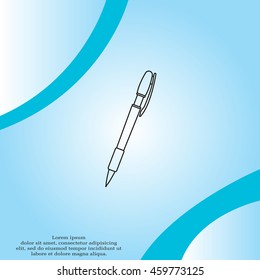 Vector ballpoint pen line icon
