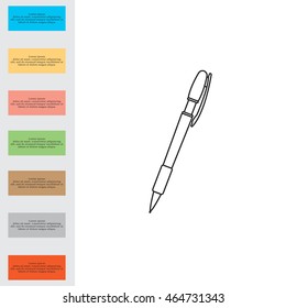 Vector ballpoint pen line icon