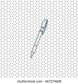 Vector ballpoint pen line icon