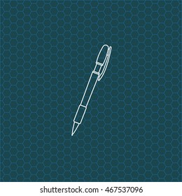 Vector ballpoint pen line icon
