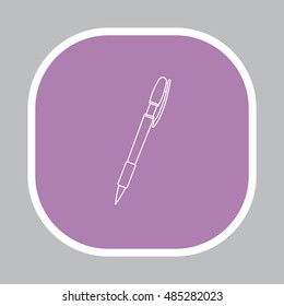 Vector ballpoint pen line icon
