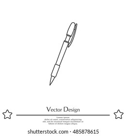 Vector ballpoint pen line icon