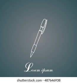 Vector ballpoint pen line icon