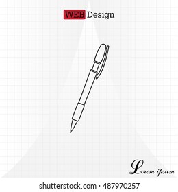 Vector ballpoint pen line icon