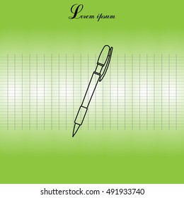 Vector ballpoint pen line icon