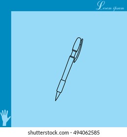 Vector ballpoint pen line icon