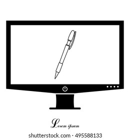 Vector ballpoint pen line icon

