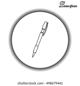 Vector ballpoint pen line icon

