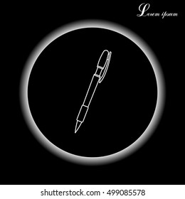 Vector ballpoint pen line icon