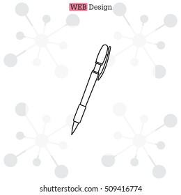 Vector ballpoint pen line icon