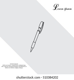 Vector ballpoint pen line icon