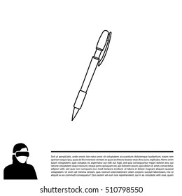 Vector ballpoint pen line icon