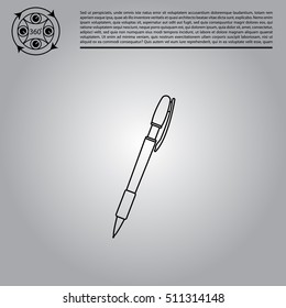 Vector ballpoint pen line icon