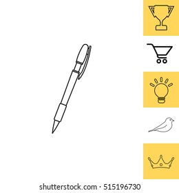 Vector ballpoint pen line icon

