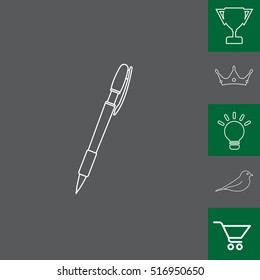 Vector ballpoint pen line icon
