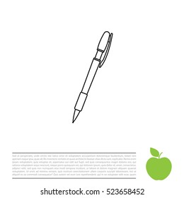 Vector ballpoint pen line icon