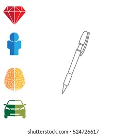 Vector ballpoint pen line icon