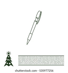 Vector ballpoint pen line icon