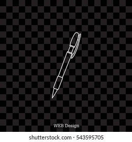 Vector ballpoint pen line icon