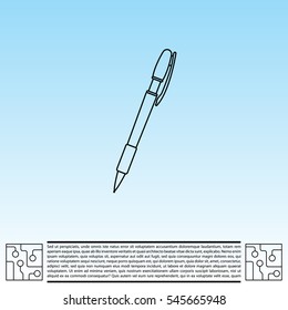 Vector ballpoint pen line icon